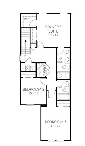 2D floor plan layout for the Wingate - Townhomes by Dream Finders Homes in Brook Forest - Townhomes, St. Augustine, FL (Image 5). 2D floor plan layout for the Wingate - Townhomes by Dream Finders Homes in Brook Forest - Townhomes, St. Augustine, FL (Image 5).