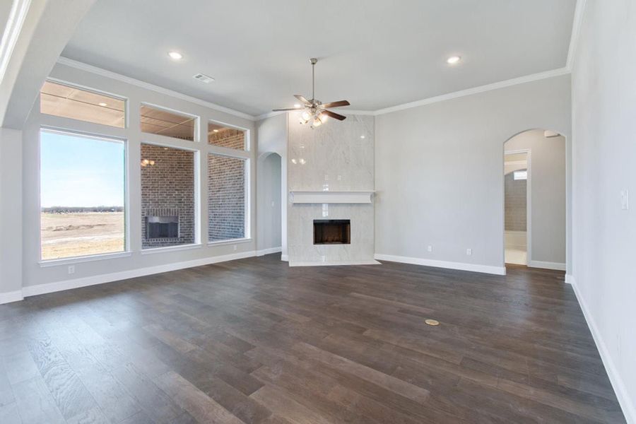 Family Room | Concept 2915 at The Meadows in Gunter, TX by Landsea Homes