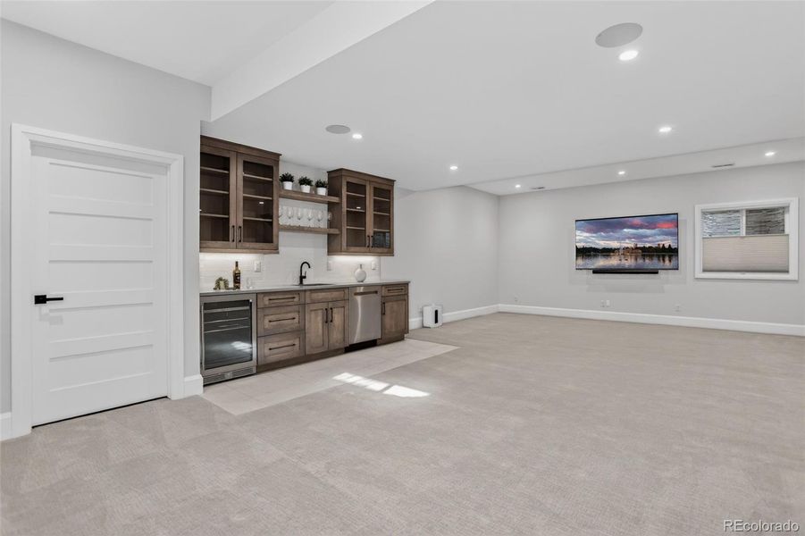 Family Room in Basement