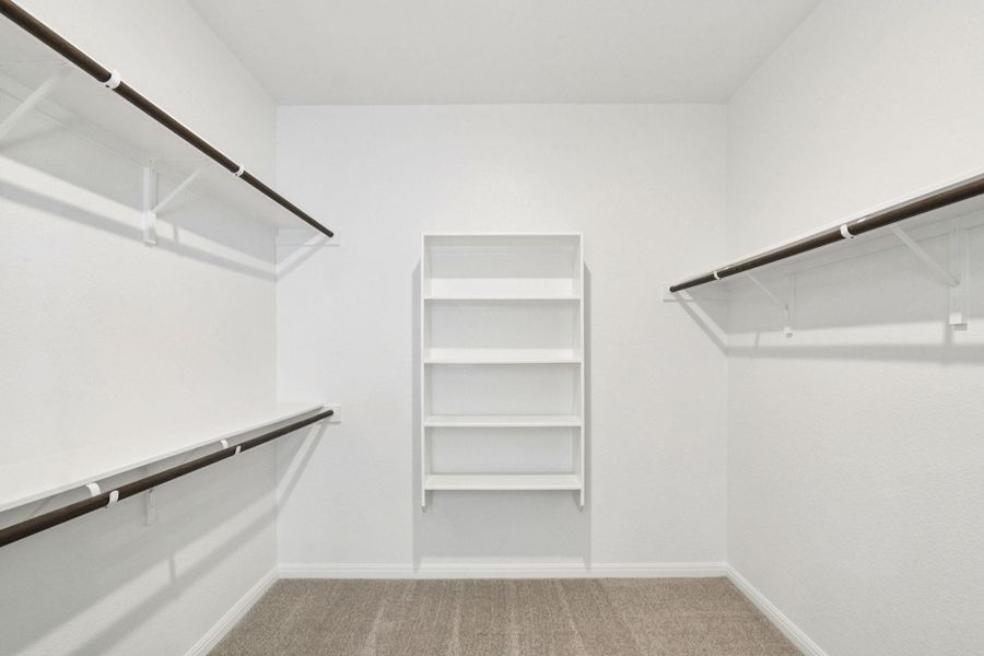 Spacious closet with light colored carpet Spacious closet with light colored carpet