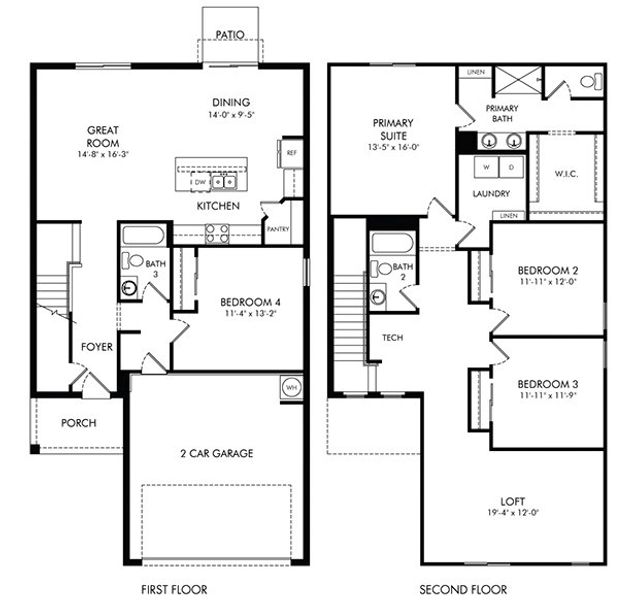 2D floor plan layout of this home in Oakfield Trails - Premier Series, Parrish, FL (Image 3).