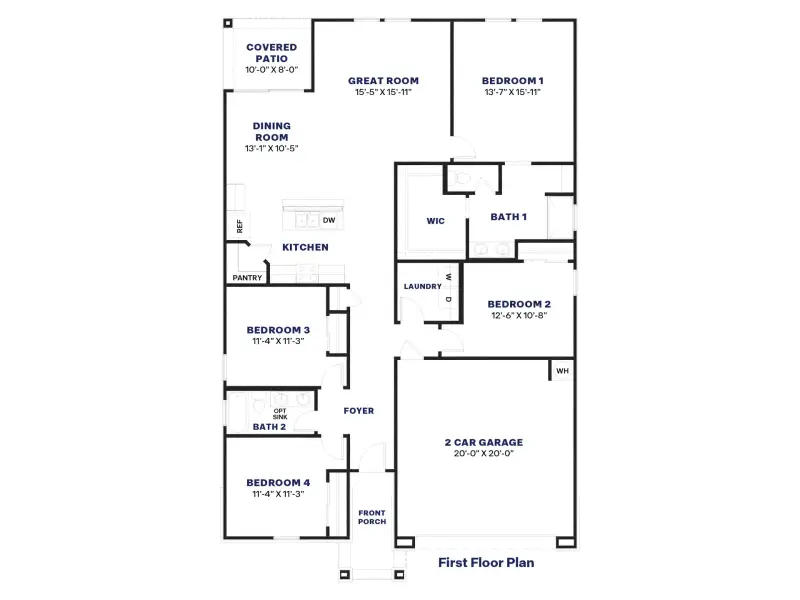 2D floor plan layout of this home in Sorrento, Maricopa, AZ (Image 4).