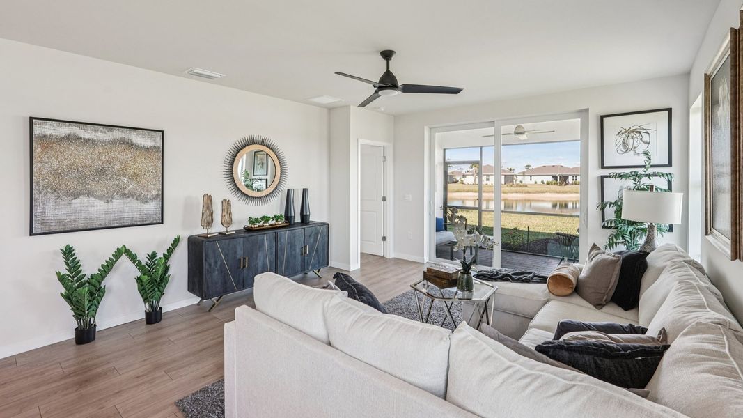 Furnished interior view inside a new home in Palmetto Landing at Babcock Ranch Express, Punta Gorda (Image 6).