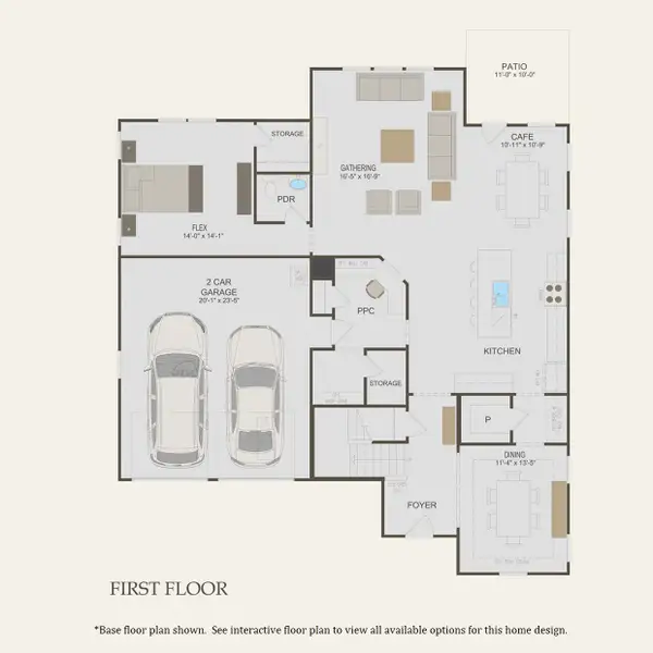 2D floor plan layout for the Waterstone by Pulte Homes in Heartwood, Richmond Hill, GA (Image 3).