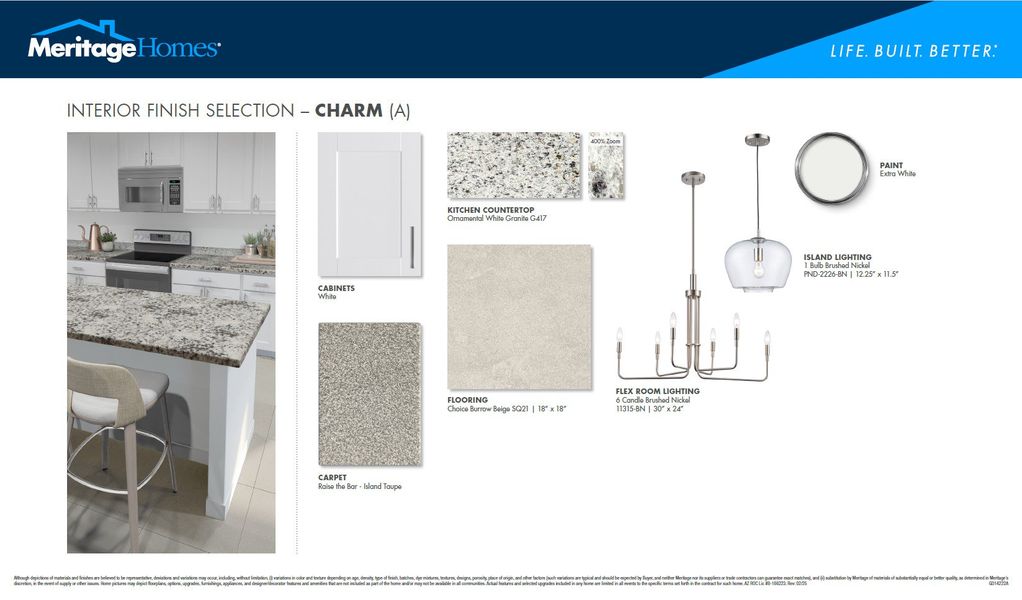 Sample of building materials used in homes in Rancho Mirage Reserve Series, Maricopa (Image 7).