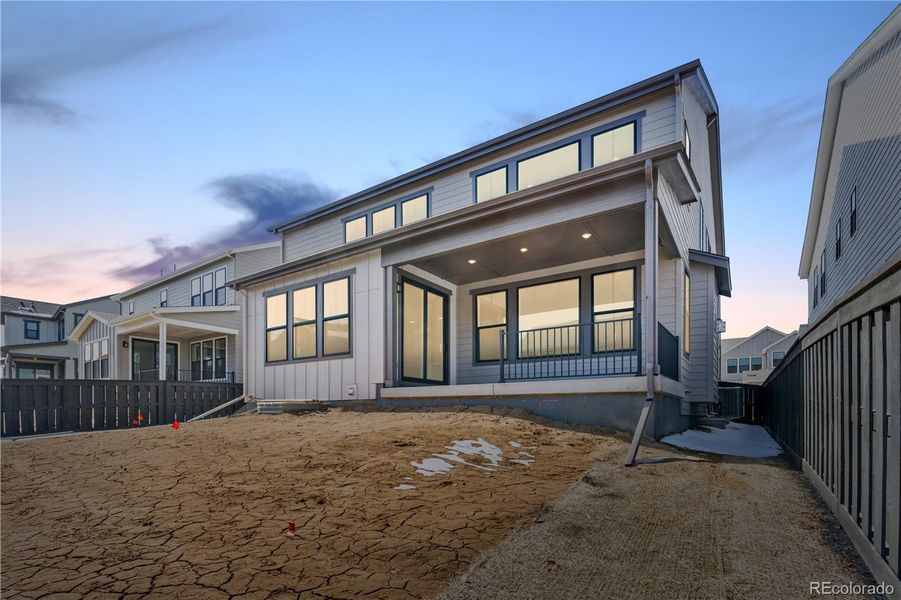 Exterior details and patio area of a home in Stargaze at Solstice, Littleton (Image 4).