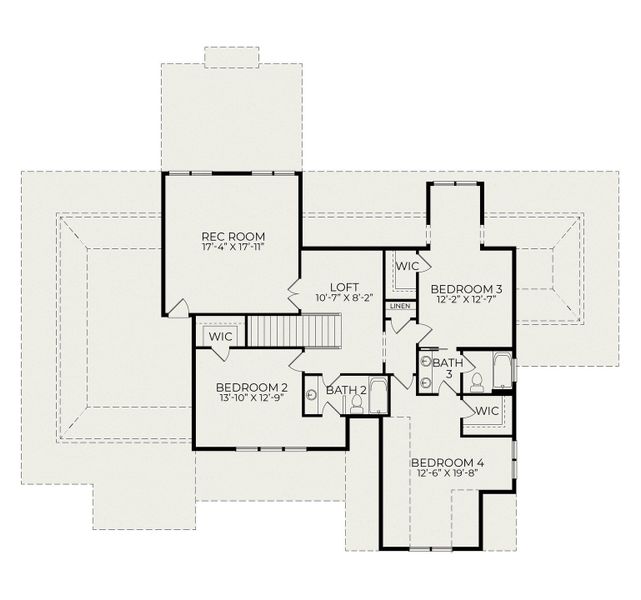 2D floor plan layout for the Shelby Tudor by Homes by Dickerson in Cattail, Clayton, NC (Image 6).