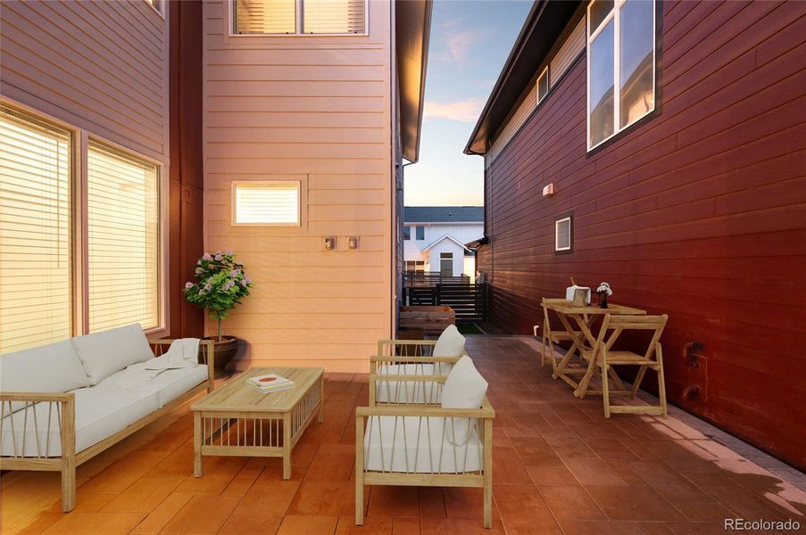 Landscaped backyard complete with fence, turf, and pre-installed gas line