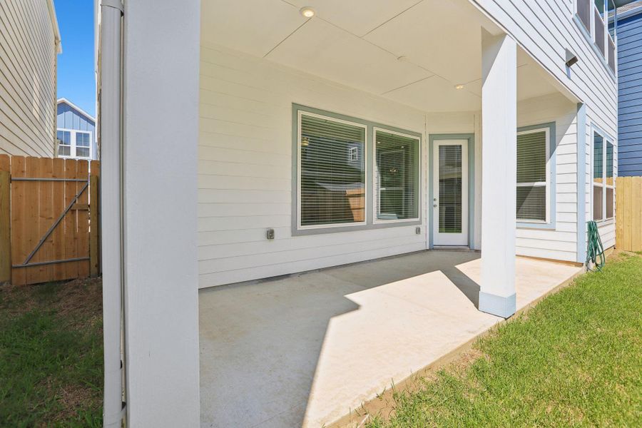 Exterior details and patio area of a home in Kemah Crossing - Luxe Series, Kemah (Image 31). Exterior details and patio area of a home in Kemah Crossing - Luxe Series, Kemah (Image 31).
