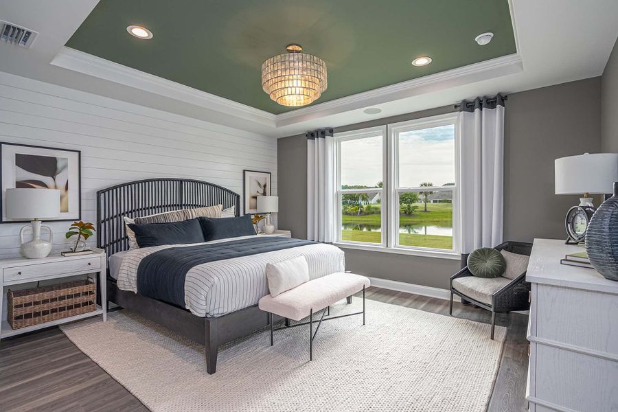 Bright and spacious Owner's Suite with tray ceiling and room to relax