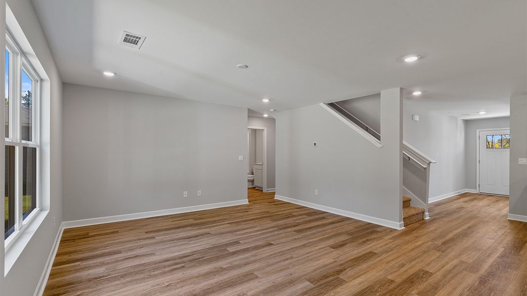 Representative unfurnished interior of a home built from the The Hayden by D.R. Horton in Lake Mary Forest, Tallahassee (Image 4). Representative unfurnished interior of a home built from the The Hayden by D.R. Horton in Lake Mary Forest, Tallahassee (Image 4).