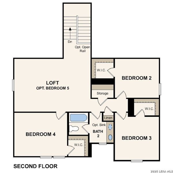 2D floor plan layout of this home in Cinco Lakes, San Antonio, TX (Image 3).