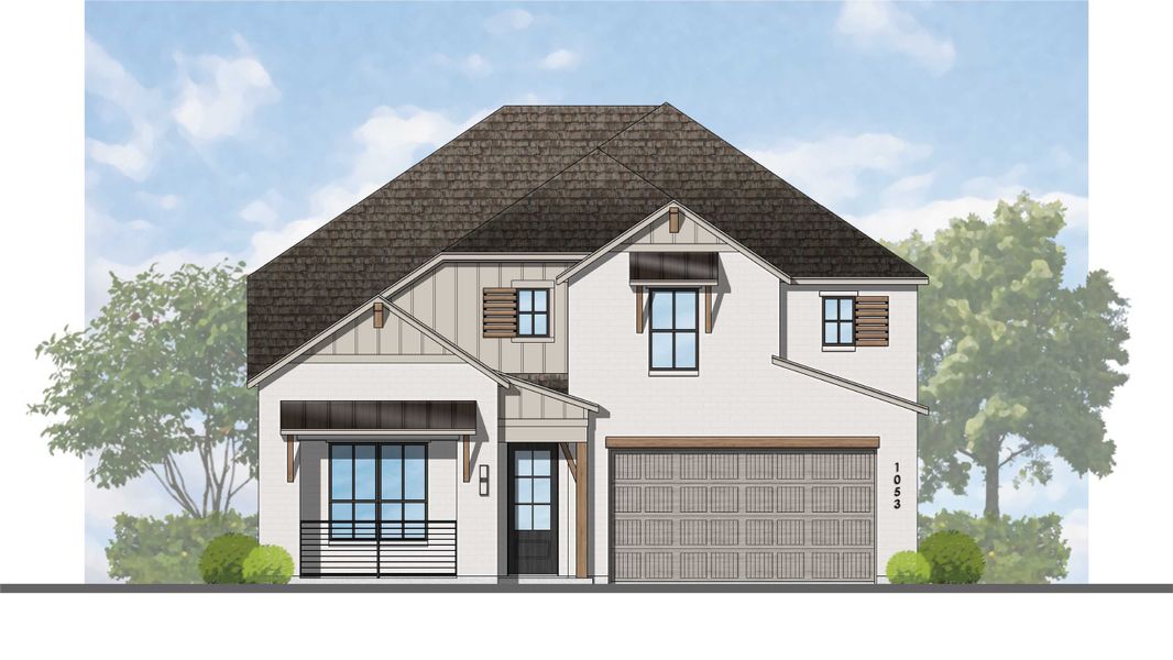 Representative rendering of the exterior for the Bernini Plan by Highland Homes (Image 4).