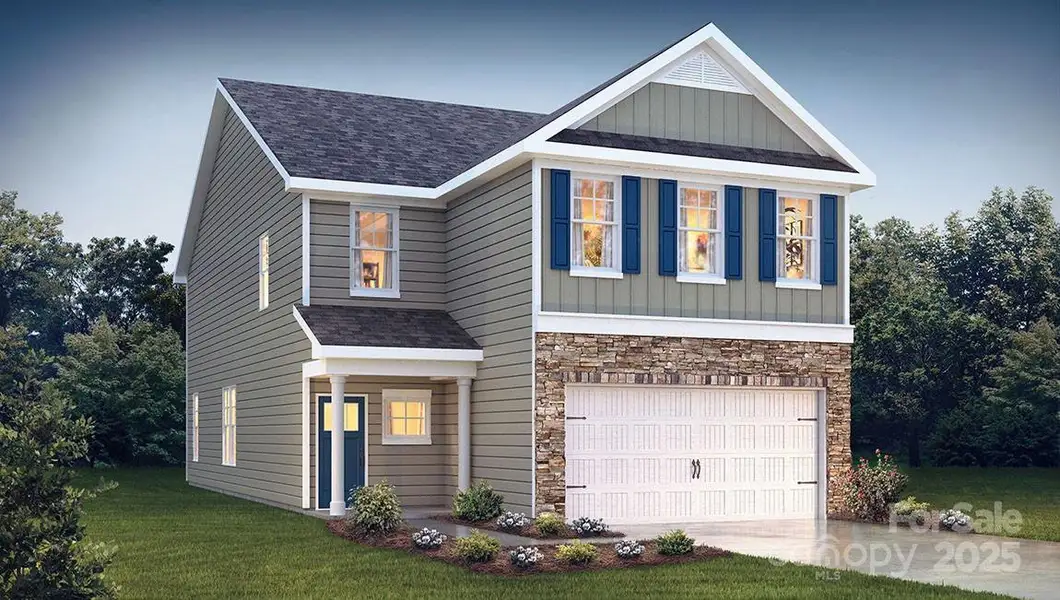 Front exterior of a new home in Laurelbrook, Sherrills Ford, NC, highlighting curb appeal (Image 1).