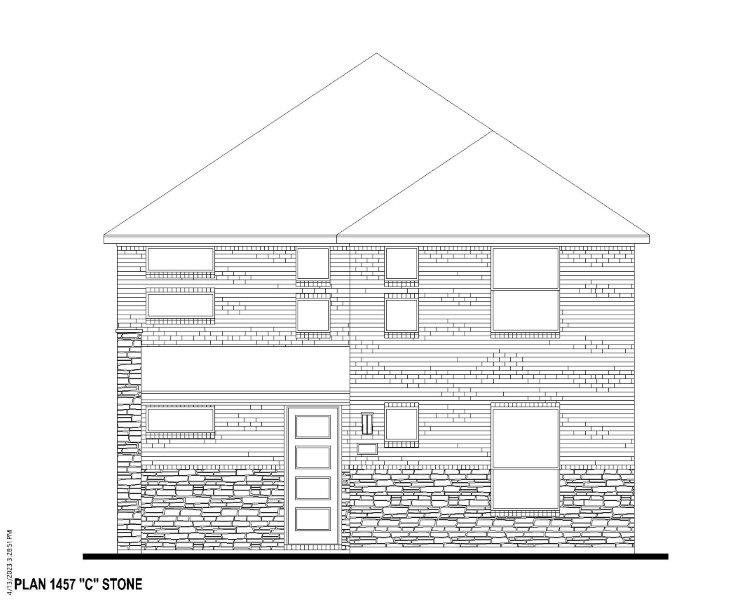 Plan 1457 Elevation C w/ Stone