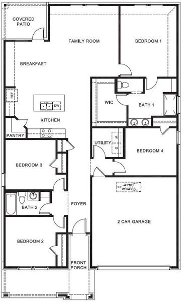 2D floor plan layout of this home in Eagle Creek, Denton, TX (Image 4). 2D floor plan layout of this home in Eagle Creek, Denton, TX (Image 4).