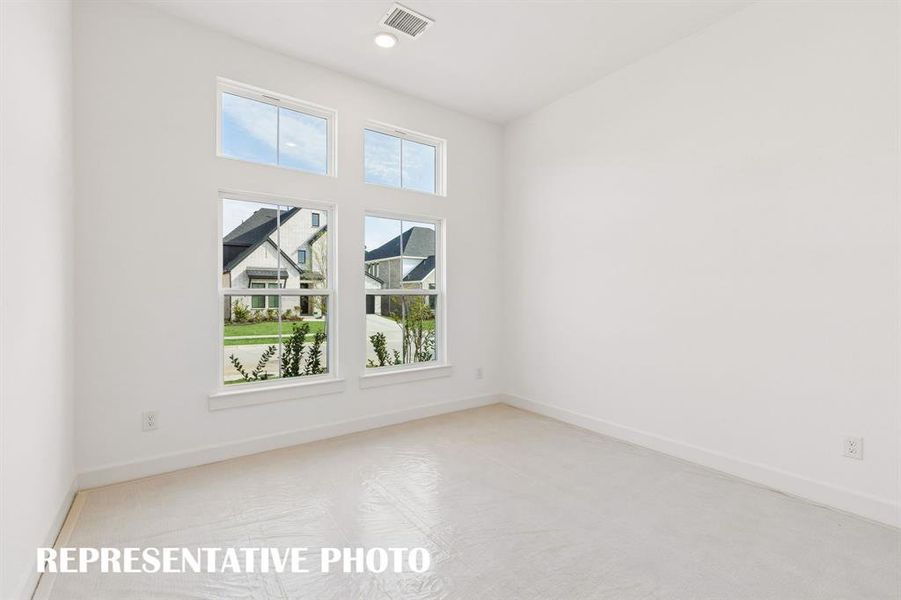 You'll enjoy nicely sized secondary bedrooms in our Chapelle II plan.  REPRESENTATIVE PHOTO