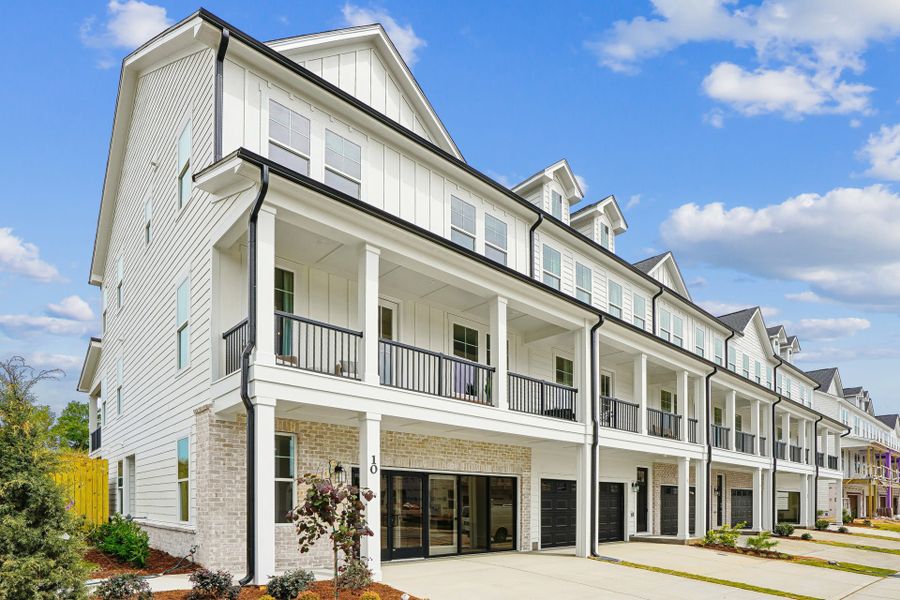 Representative exterior photo of a completed home built from the Seine by Caruso Homes in South Lake Townes at Flowers Plantation, Clayton, NC (Image 23).