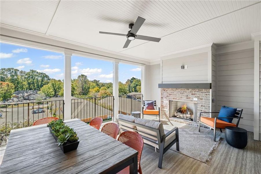 Exterior details and patio area of a home in South on Main, Woodstock (Image 28).