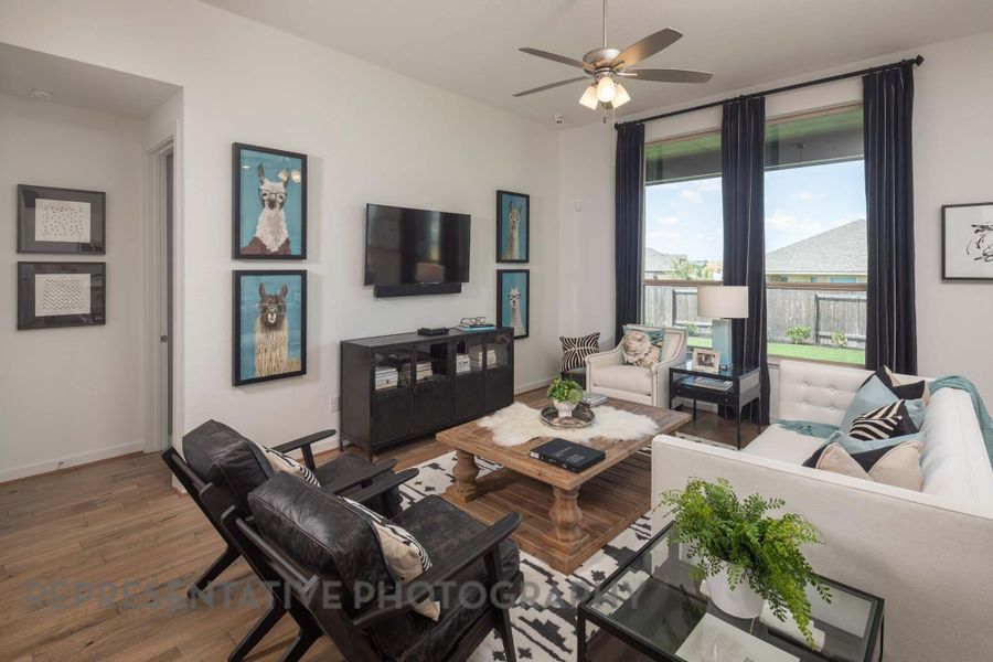 Furnished interior view inside a new home in Crosswinds, Kyle (Image 23). Furnished interior view inside a new home in Crosswinds, Kyle (Image 23).