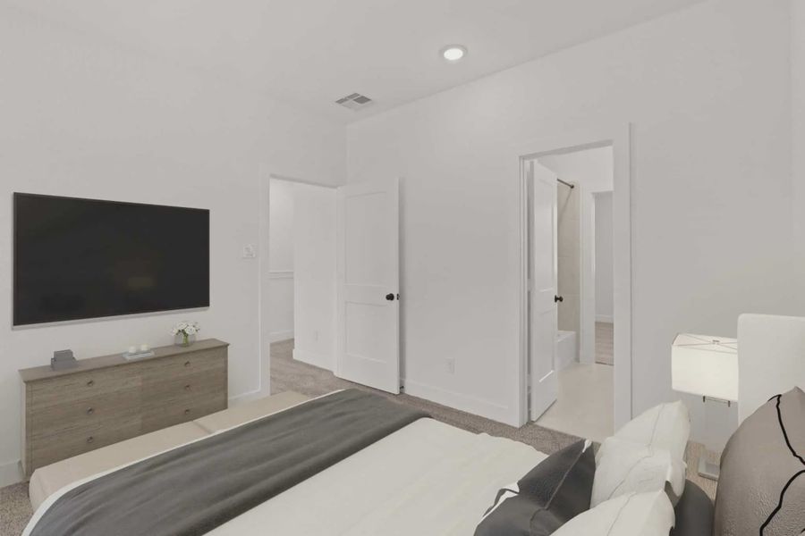 Representative furnished interior of a home built from the Cheverny by Chesmar Homes in Bridgeland Chateau, Cypress (Image 14).