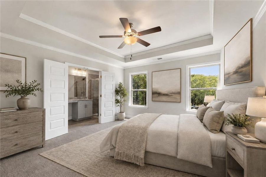 Furnished interior view inside a new home in Towns at Enclave, Lawrenceville (Image 7).