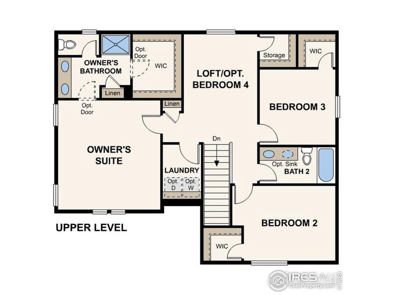 2D floor plan layout of this home in Prairie Song, Windsor, CO (Image 2).