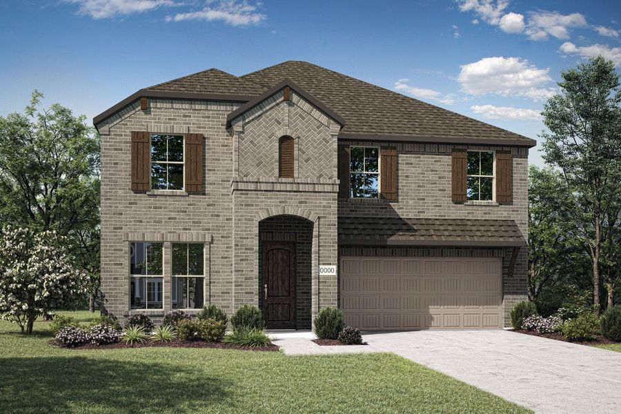 Representative exterior photo of a completed home built from the Ivy by Tri Pointe Homes in Discovery Collection at Bridgewater, Midlothian, TX (Image 16).