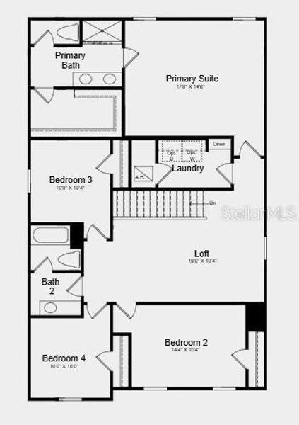 2D floor plan layout of this home in Waterstone, Groveland, FL (Image 3).