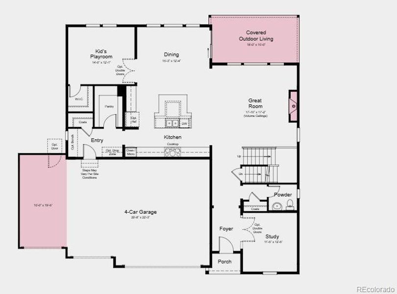 Structural options added include: Modern fireplace, sliding glass door at gathering room, large shower at primary bath, double doors at playroom, 8' interior doors on second level, full unfinished basement, covered patio, and four car garage.