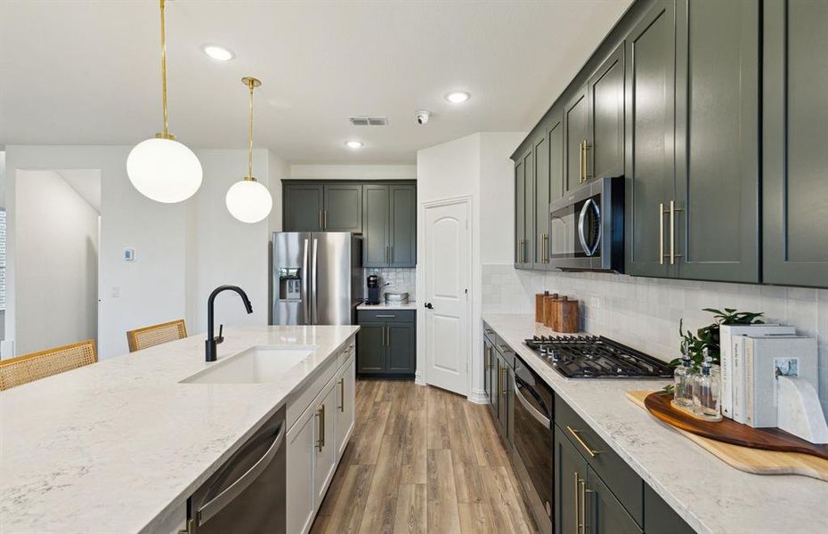 Abundant cabinet space in kitchen