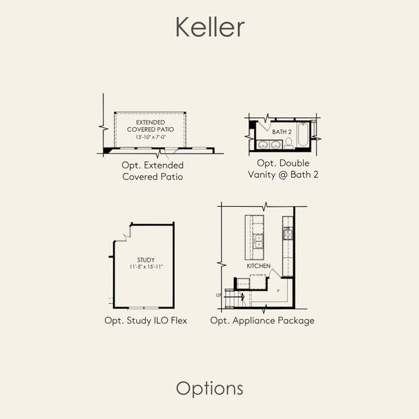 2D floor plan layout for the Keller by Pulte Homes in Lagos, Manor, TX (Image 4). 2D floor plan layout for the Keller by Pulte Homes in Lagos, Manor, TX (Image 4).