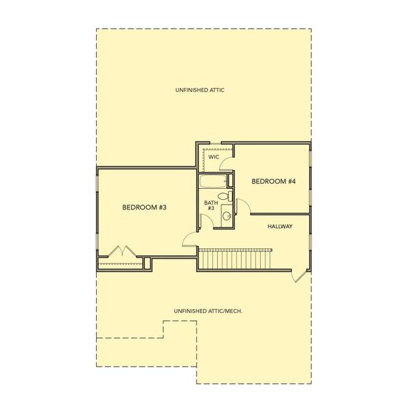 2D floor plan layout for the Cedar by Kerley Family Homes in Meadow Pines, Dallas, GA (Image 4).