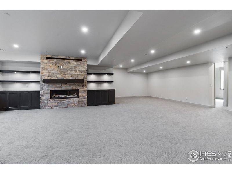 Lower Level Fireplace and entertainment area