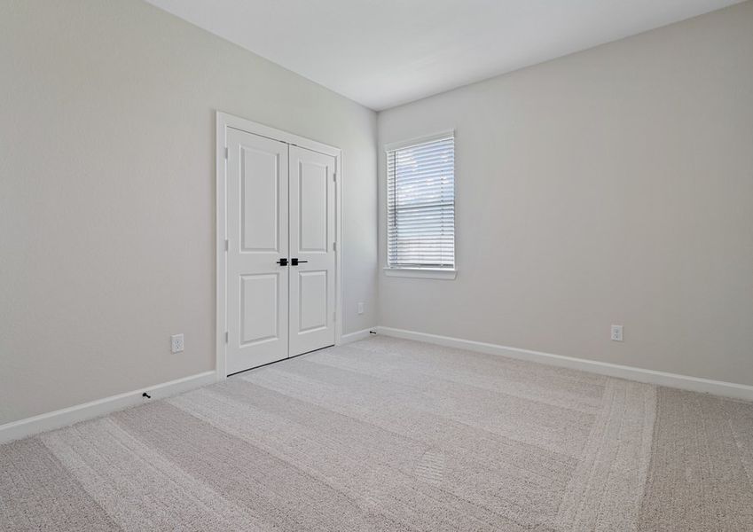 Secondary bedroom with lush carpet flooring