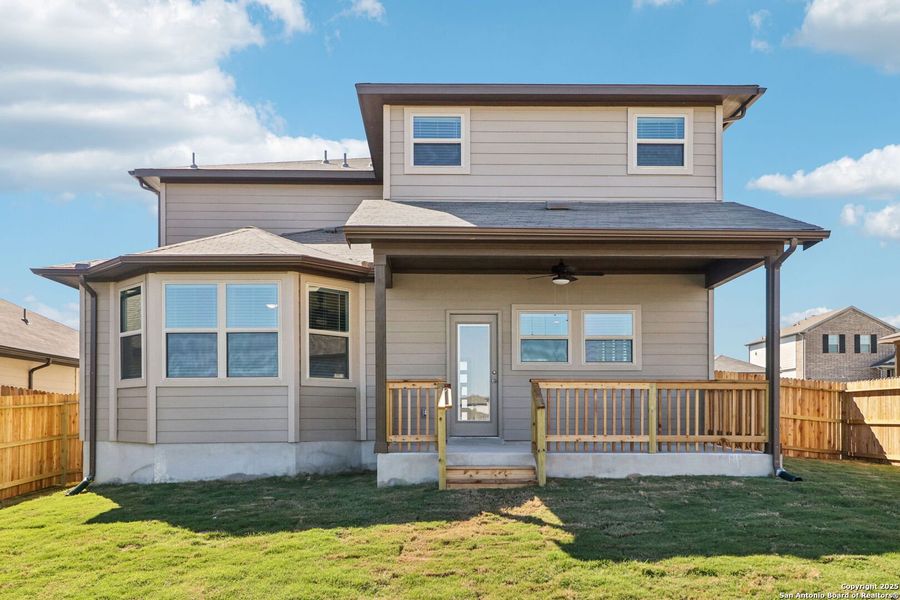 Exterior details and patio area of a home in Legendary Trails - Premier Series, Cibolo (Image 20).