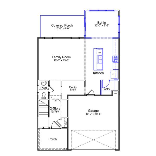 2D floor plan layout of this home in Renaissance at White Oak, Garner, NC (Image 5).