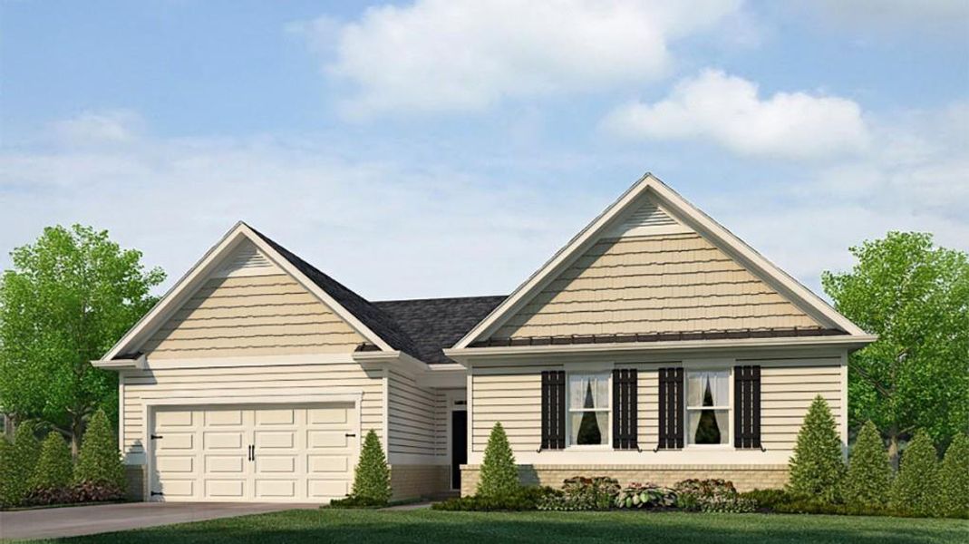 Front exterior of a new home in Lost Creek, Dallas, GA, highlighting curb appeal (Image 1). Front exterior of a new home in Lost Creek, Dallas, GA, highlighting curb appeal (Image 1).