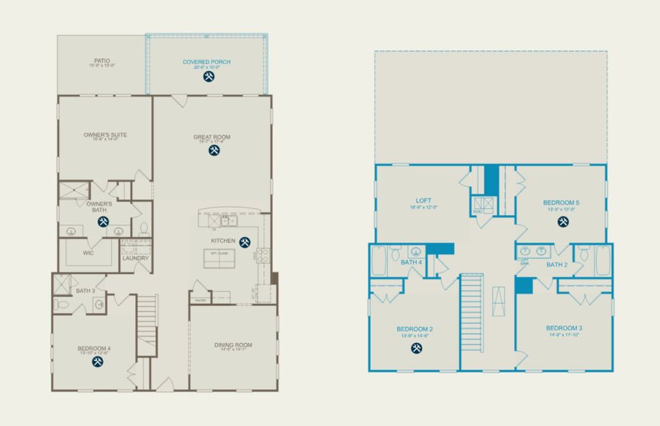 2D floor plan layout of this home in Heartwood, Richmond Hill, GA (Image 4). 2D floor plan layout of this home in Heartwood, Richmond Hill, GA (Image 4).