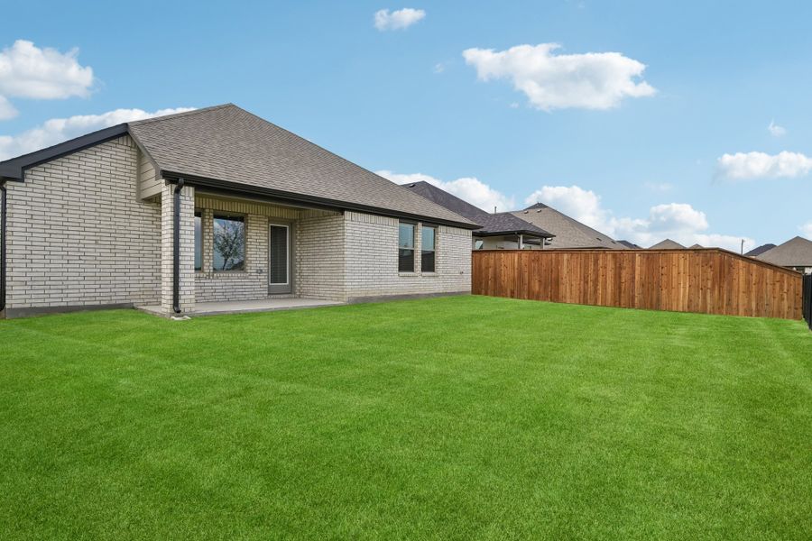 Covered Patio in the Hayden home plan by Trophy Signature Homes