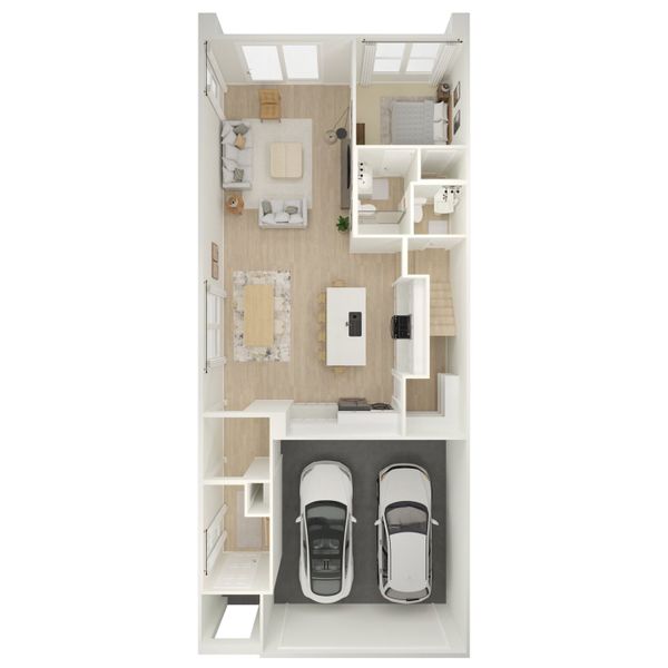 2D floor plan layout for the Laconia III - End Unit by K. Hovnanian® Homes in Serenity at Sonoran Foothills, Phoenix, AZ (Image 4). 2D floor plan layout for the Laconia III - End Unit by K. Hovnanian® Homes in Serenity at Sonoran Foothills, Phoenix, AZ (Image 4).