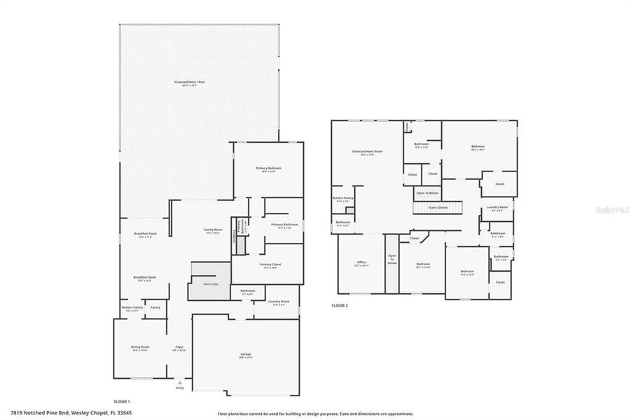 2D floor plan layout of this home in Whispering Oaks Preserve, Wesley Chapel, FL (Image 3).