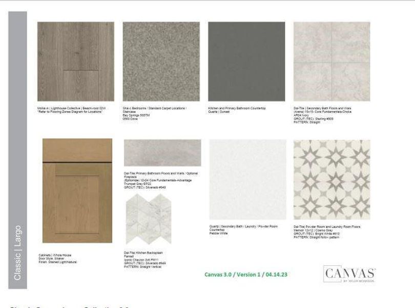 Design Selections.  Home is under construction and selections are subject to change.