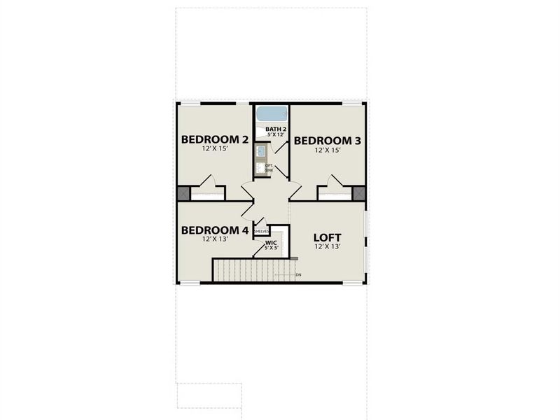 2D floor plan layout of this home in Windmill Estates, Magnolia, TX (Image 5).