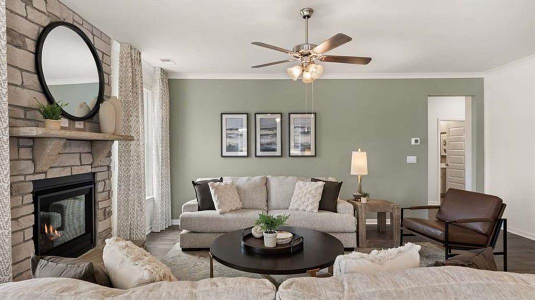 Furnished interior view inside a new home in Heritage Pointe, Senoia (Image 4). Furnished interior view inside a new home in Heritage Pointe, Senoia (Image 4).