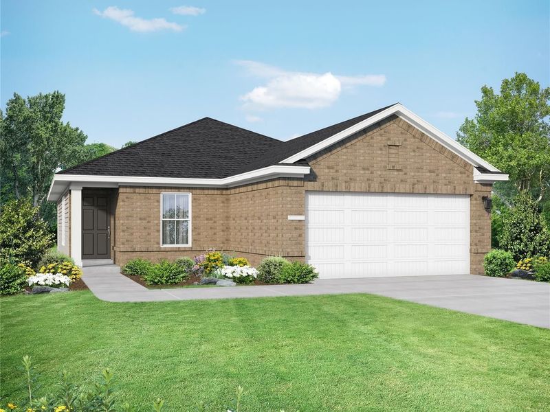 Front exterior of a new home in Emberly, Beasley, TX, highlighting curb appeal (Image 2). Front exterior of a new home in Emberly, Beasley, TX, highlighting curb appeal (Image 2).