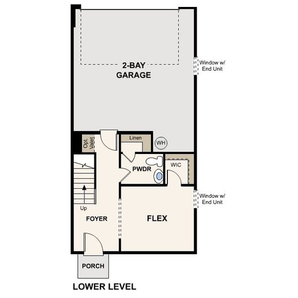 2D floor plan layout of this home in Hill Street at Vermillion, Huntersville, NC (Image 4).