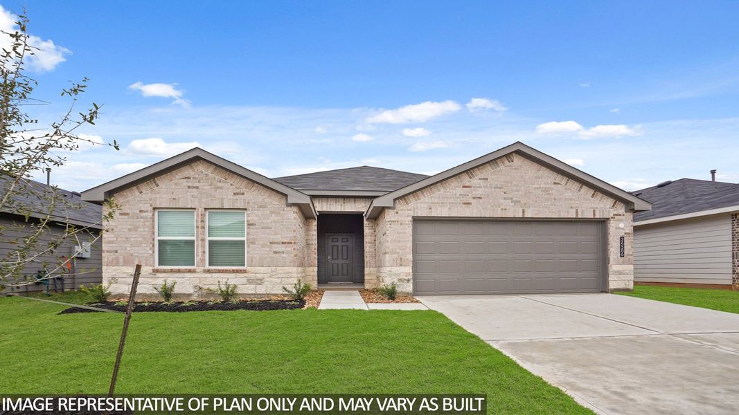 Representative exterior photo of a completed home built from the Huntsville by D.R. Horton in Grand Pines, Magnolia, TX (Image 21).