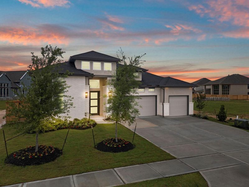 Front exterior of a new home in Briarley, Montgomery, TX, highlighting curb appeal (Image 26).