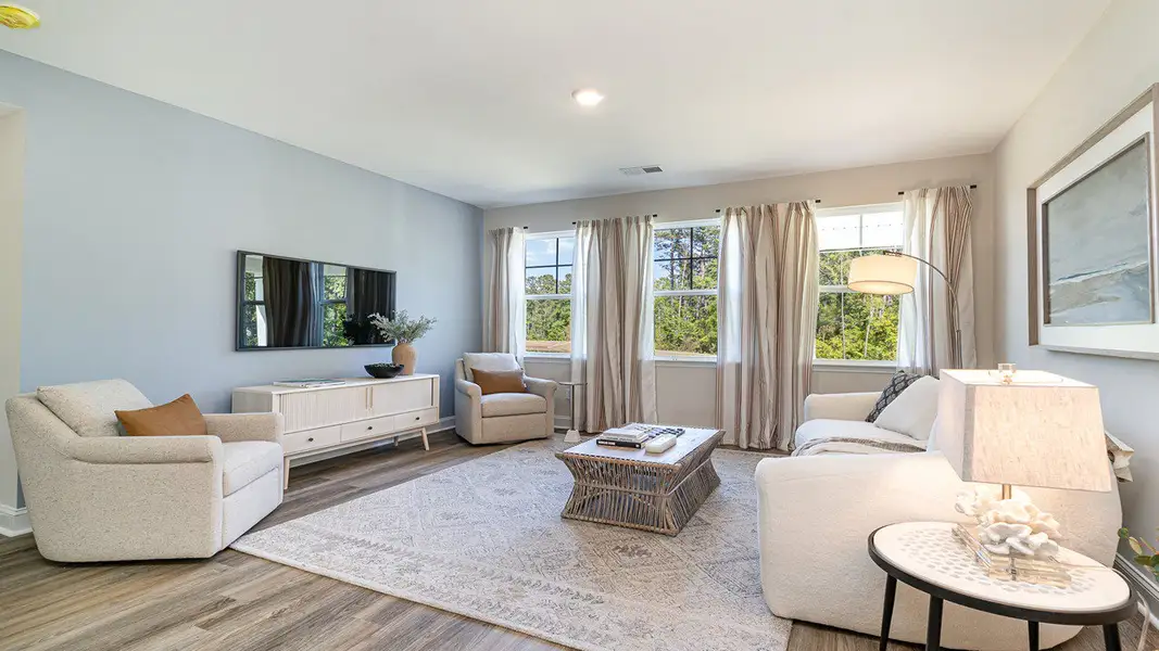 Representative furnished interior of a home built from the DARBY by D.R. Horton in Coastal Farms, Conway (Image 5). Representative furnished interior of a home built from the DARBY by D.R. Horton in Coastal Farms, Conway (Image 5).